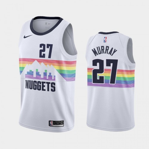 Men's Denver Nuggets #27 Jamal Murray White 2018-19 City Jersey