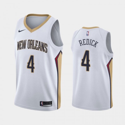Men's New Orleans Pelicans #4 J.J. Redick White 2019 season Association Jersey