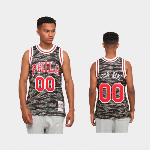 Philadelphia 76ers #00 Custom Green Tiger Camo Limited Jersey