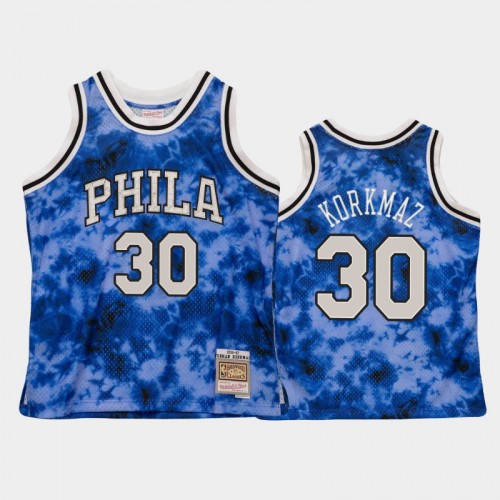 Men's Philadelphia 76ers #30 Furkan Korkmaz Blue Galaxy Jersey