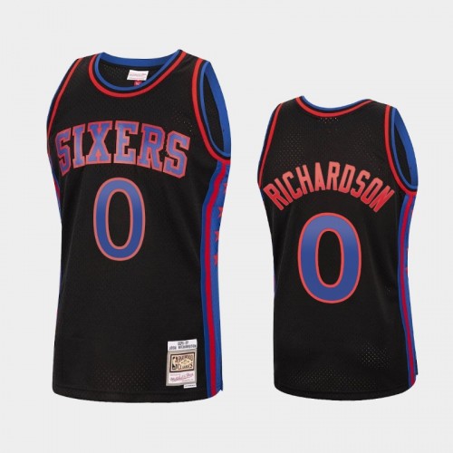 Philadelphia 76ers #0 Josh Richardson Black Reload Hardwood Classics Jersey