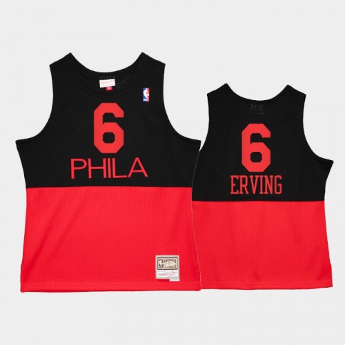 Men's Philadelphia 76ers #6 Julius Erving Black Reload 2.0 Jersey