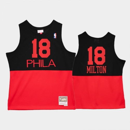 Men's Philadelphia 76ers #18 Shake Milton Black Reload 2.0 Jersey