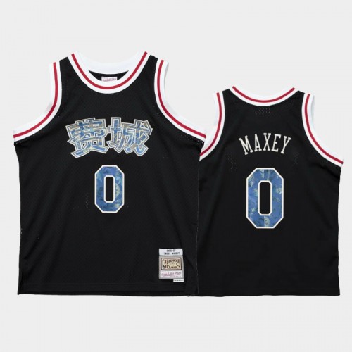 Philadelphia 76ers #0 Tyrese Maxey Black 2021 Lunar New Year OX Jersey