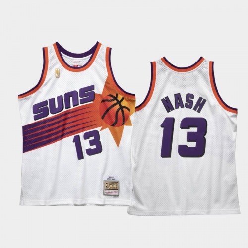 Men's Phoenix Suns #13 Steve Nash White 1996-97 Hardwood Classics Jersey