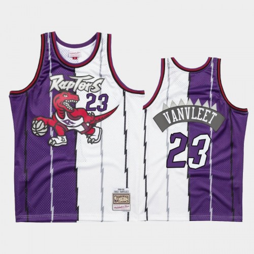 Men's Toronto Raptors #23 Fred VanVleet Purple Split Two-Tone Jersey