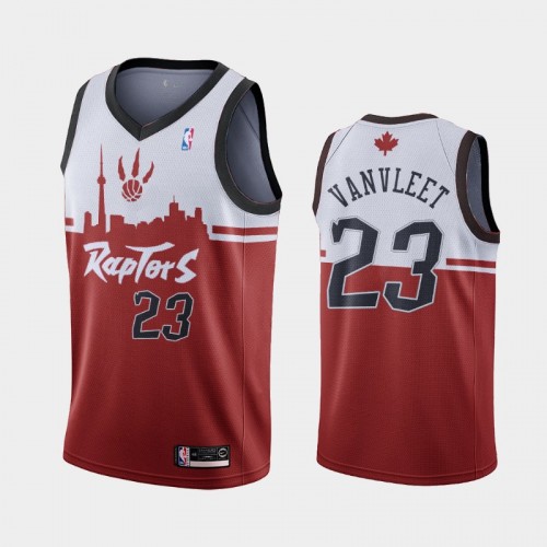 Men's Toronto Raptors Fred VanVleet #23 Red 2019 We The North Day Canadian Jersey