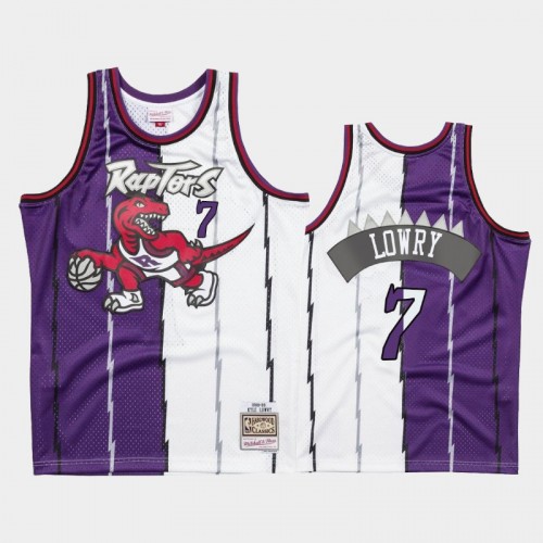 Men's Toronto Raptors #7 Kyle Lowry Purple Split Two-Tone Jersey