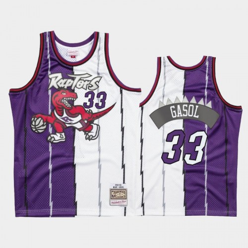 Men's Toronto Raptors #33 Marc Gasol Purple Split Two-Tone Jersey