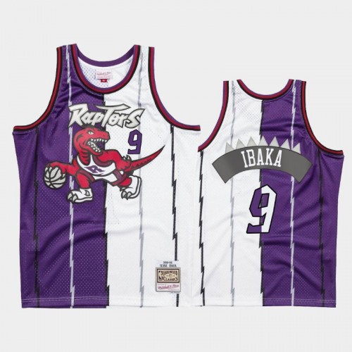 Men's Toronto Raptors #9 Serge Ibaka Purple Split Two-Tone Jersey