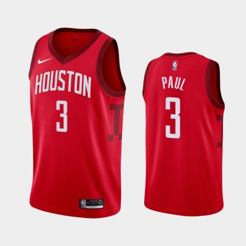 Men's Houston Rockets #3 Chris Paul Red 2018-19 Earned Jersey