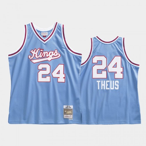 Sacramento Kings #24 Reggie Theus Blue 1985-86 Hardwood Classics Authentic Jersey