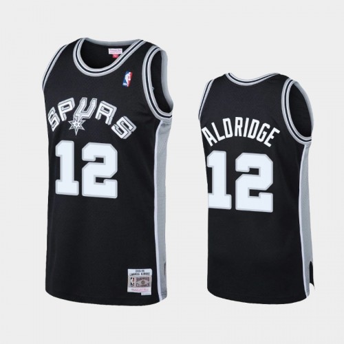San Antonio Spurs #12 LaMarcus Aldridge Black Reload Hardwood Classics Jersey