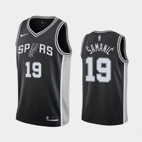 Men's San Antonio Spurs #19 Luka Samanic Black Icon Jersey - 2019 NBA Draft