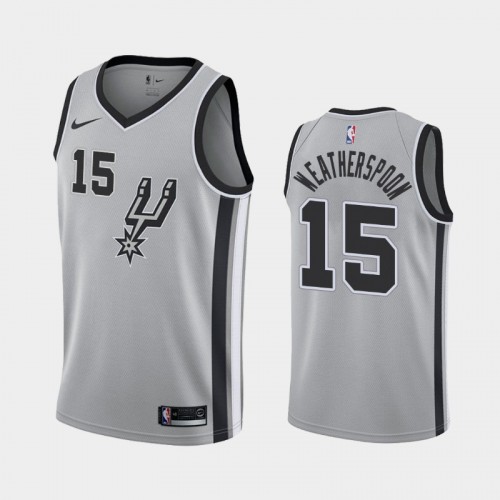 Men's San Antonio Spurs #15 Quinndary Weatherspoon Gray Statement Jersey - 2019 NBA Draft