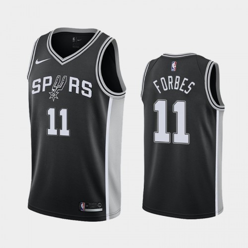 Men's San Antonio Spurs #11 Bryn Forbes Black 2018-19 Icon Jersey