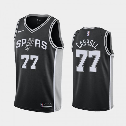 Men's San Antonio Spurs DeMarre Carroll #77 Black 2019-20 Icon Jersey