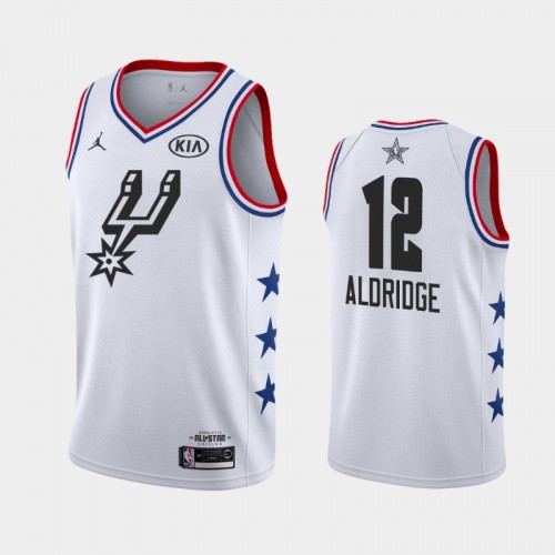 Men's San Antonio Spurs 2019 All-Star Game #12 LaMarcus Aldridge White Finished Jersey