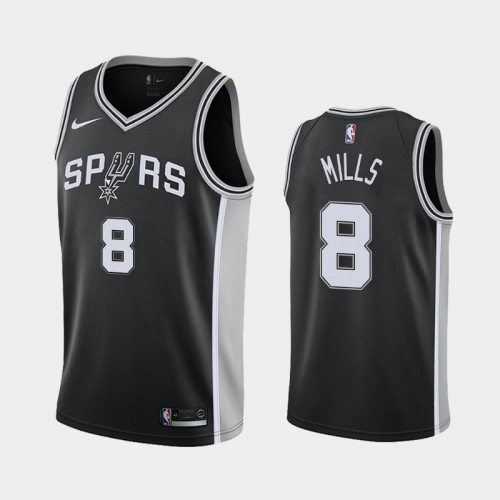 Men's San Antonio Spurs #8 Patty Mills Black 2018-19 Icon Jersey