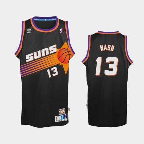 Men's Phoenix Suns #13 Steve Nash Black Hardwood Classics Jersey