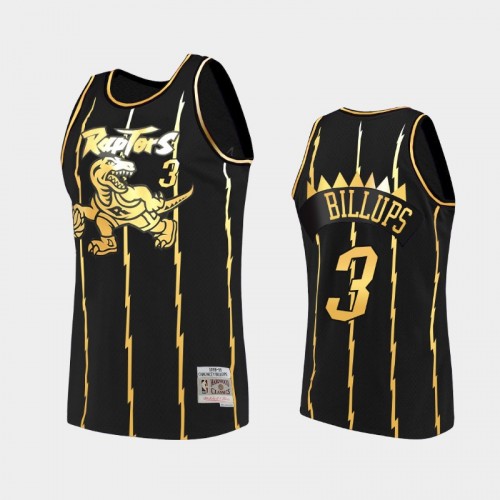 Toronto Raptors #3 Chauncey Billups Black 2021 Golden Edition Hardwood Classics Limited Allocation Jersey