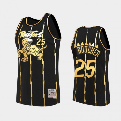 Toronto Raptors #25 Chris Boucher Black 2021 Golden Edition Hardwood Classics Limited Allocation Jersey