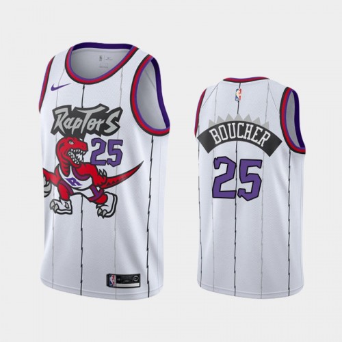 Men's Toronto Raptors #25 Chris Boucher White Hardwood Classics Jersey