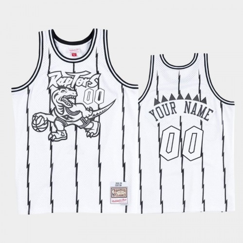 Toronto Raptors #00 Custom White Black Concord Collection Hardwood Classics Jersey