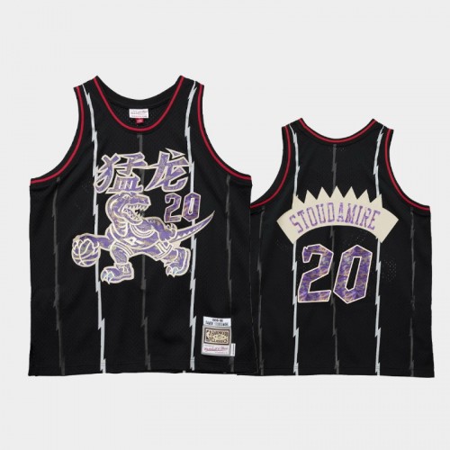 Toronto Raptors #20 Damon Stoudamire Black 2021 Lunar New Year OX Jersey