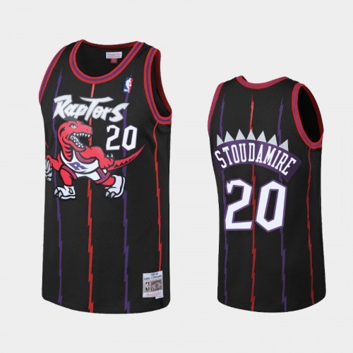 Toronto Raptors #20 Damon Stoudamire Black Reload Hardwood Classics Jersey