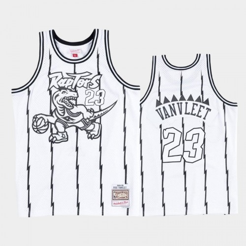 Toronto Raptors #23 Fred VanVleet White Black Concord Collection Hardwood Classics Jersey