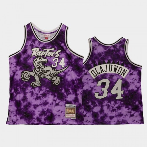 Men's Toronto Raptors #34 Hakeem Olajuwon Purple Galaxy Jersey