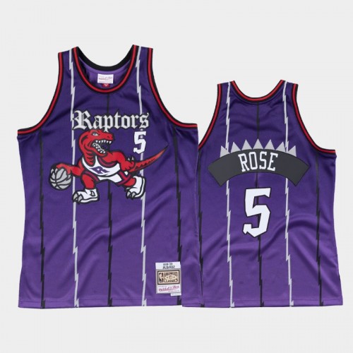 Toronto Raptors #5 Jalen Rose Purple Old English Faded Jersey