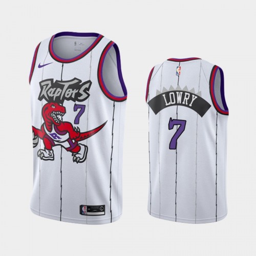 Men's Toronto Raptors #7 Kyle Lowry White Hardwood Classics Jersey