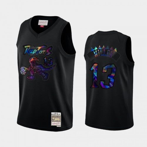 Toronto Raptors #13 Malcolm Miller Black Hardwood Classics Iridescent Logo Holographic Jersey