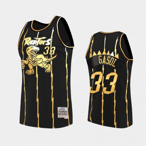 Toronto Raptors #33 Marc Gasol Black 2021 Golden Edition Hardwood Classics Limited Allocation Jersey