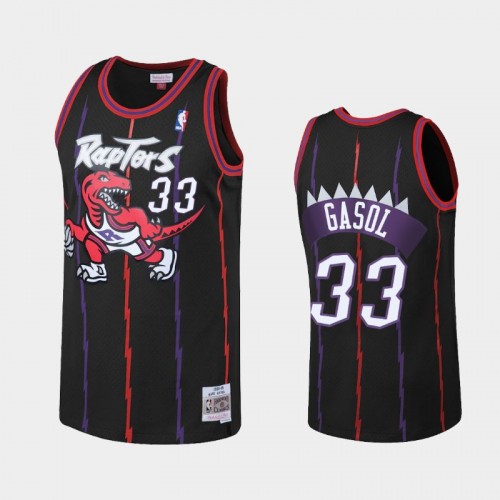 Toronto Raptors #33 Marc Gasol Black Reload Hardwood Classics Jersey