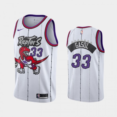 Men's Toronto Raptors #33 Marc Gasol White Hardwood Classics Jersey