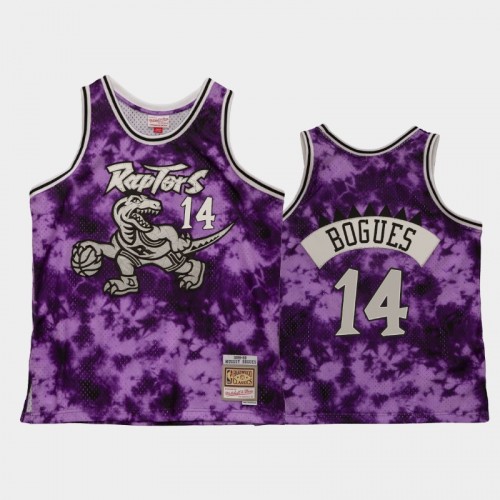 Men's Toronto Raptors #14 Muggsy Bogues Purple Galaxy Jersey