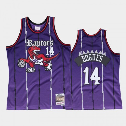 Toronto Raptors #14 Muggsy Bogues Purple Old English Faded Jersey