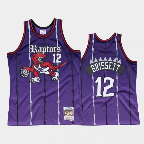 Toronto Raptors #12 Oshae Brissett Purple Old English Faded Jersey