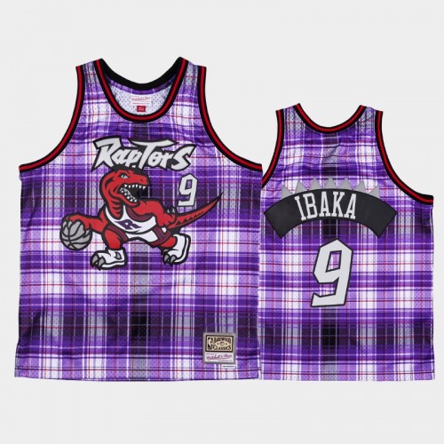 Men's Toronto Raptors #9 Serge Ibaka Purple Private School Hardwood Classics Jersey