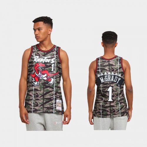 Toronto Raptors #1 Tracy McGrady Green Tiger Camo Limited Jersey