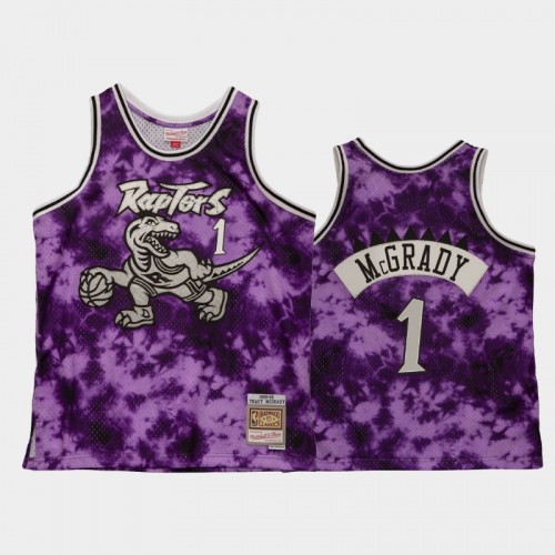 Men's Toronto Raptors #1 Tracy McGrady Purple Galaxy Jersey
