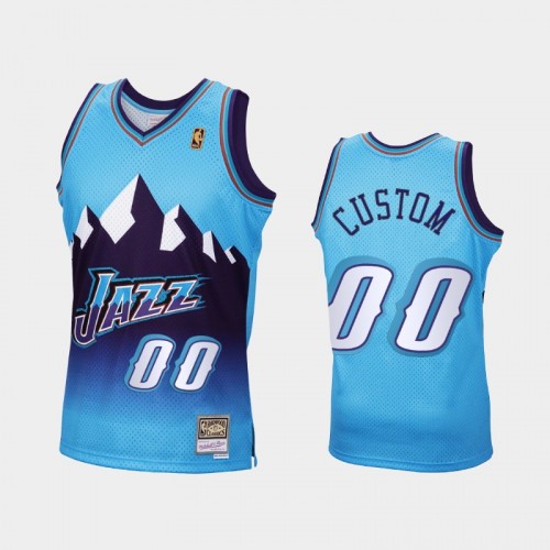 Utah Jazz #00 Custom Blue Reload Hardwood Classics Jersey