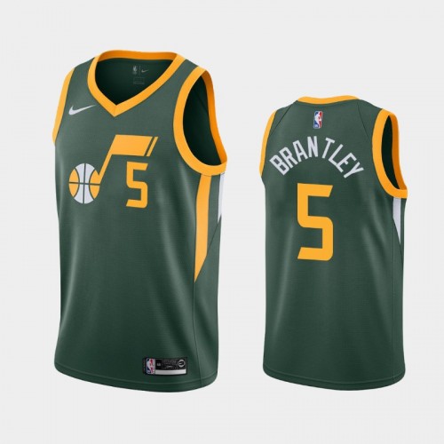Men's Utah Jazz #5 Jarrell Brantley Green Earned Jersey - 2019 NBA Draft