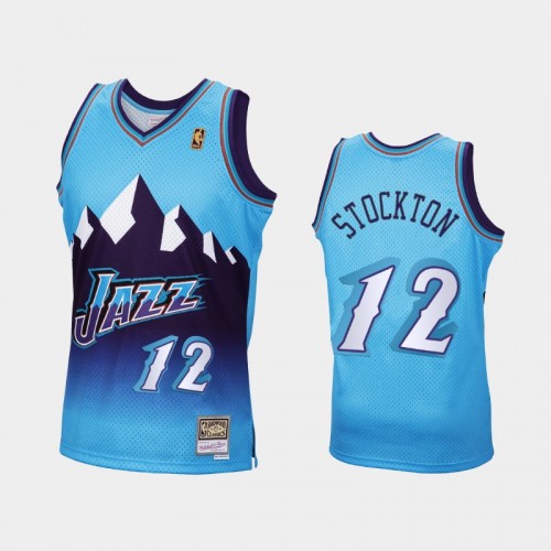 Utah Jazz #12 John Stockton Blue Reload Hardwood Classics Jersey