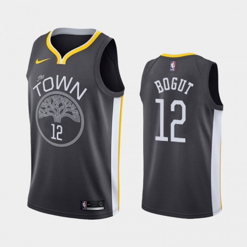 Men's Golden State Warriors #12 Andrew Bogut Black 2018-19 Statement Jersey