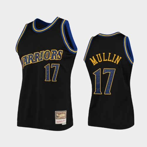 Men's Golden State Warriors #17 Chris Mullin Black Rings Collection Jersey