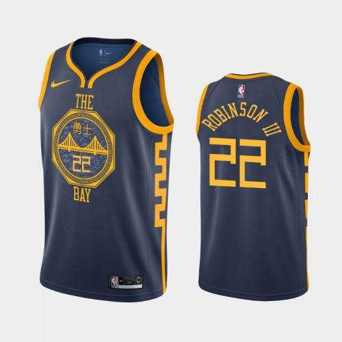 Men's Golden State Warriors #22 Glenn Robinson III Navy 2019 season City Jersey